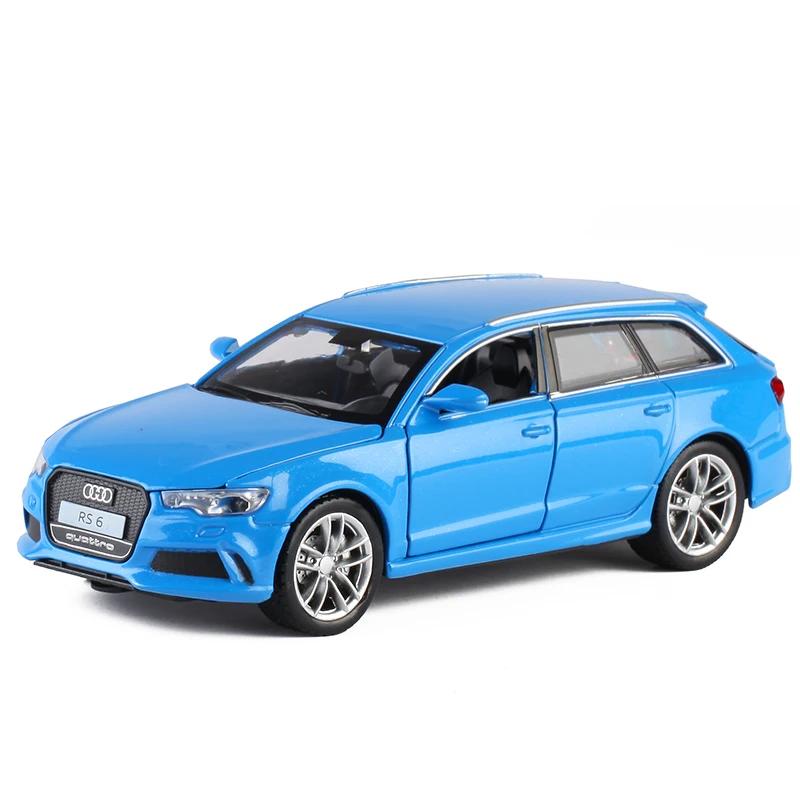 1:32 Audi RS6 дорожный автомобиль для детей взрослых имитация звука и света дверь