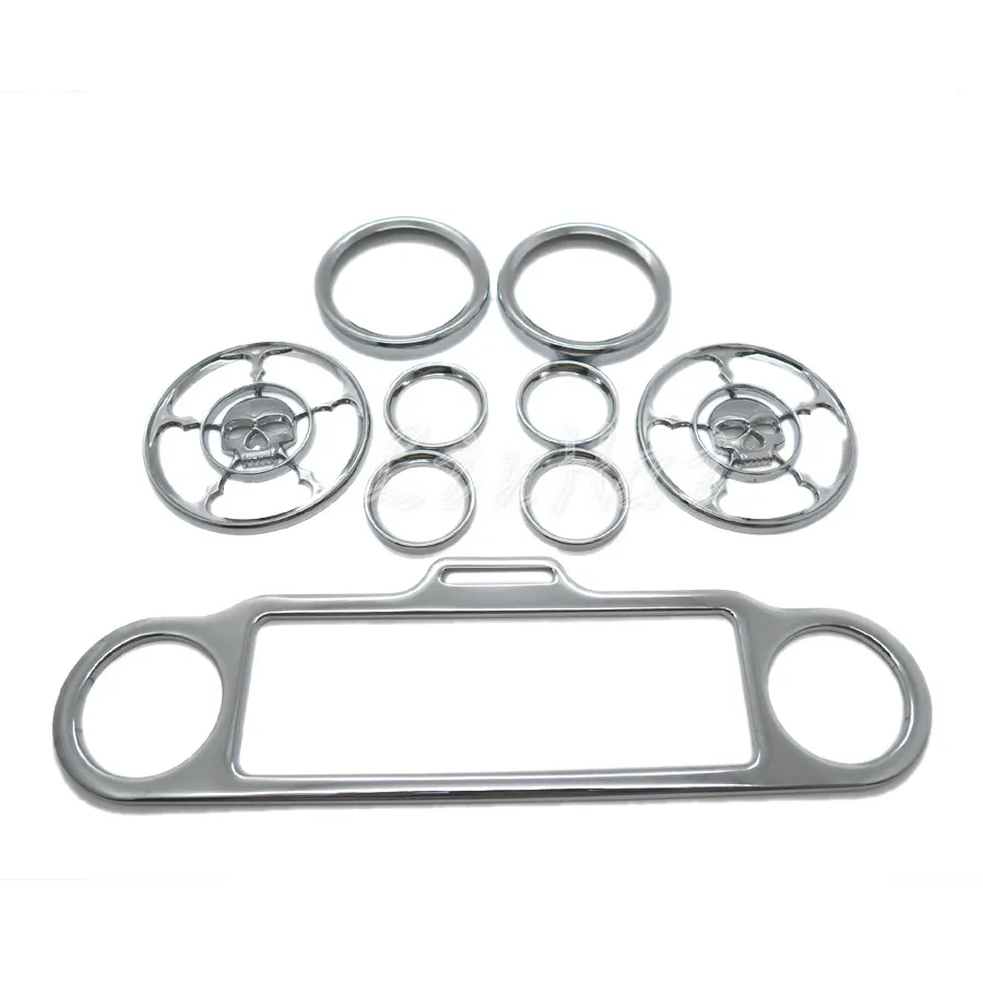 9 шт. хромированный стерео Спидометр динамик в форме черепа накладка на кольцо