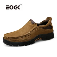 natural leather men shoes plus size soft casual shoes flats handmade wear resisting rubber outdoor shoes men