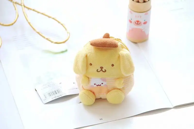 Sanrio, Hello Kitty My Melody Cinnamoroll Pom Purin мультфильм плюшевые портмоне сумки милая цепочка для ключей бумажник сумка для девочек Подарки