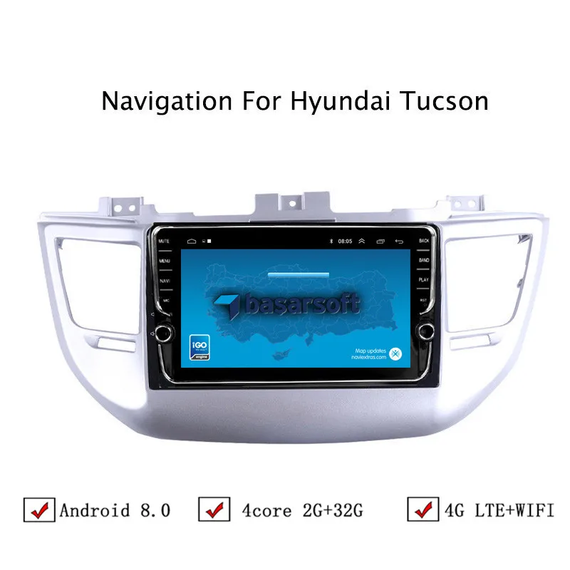 Автомобильный DVD GPS-навигатор на Android 6.0/8.0/8.1 для Hyundai Santa Fe 2006 2007 2008 2009 2010 2011-2015 с радио и поддержкой WIFI/4G LTE.