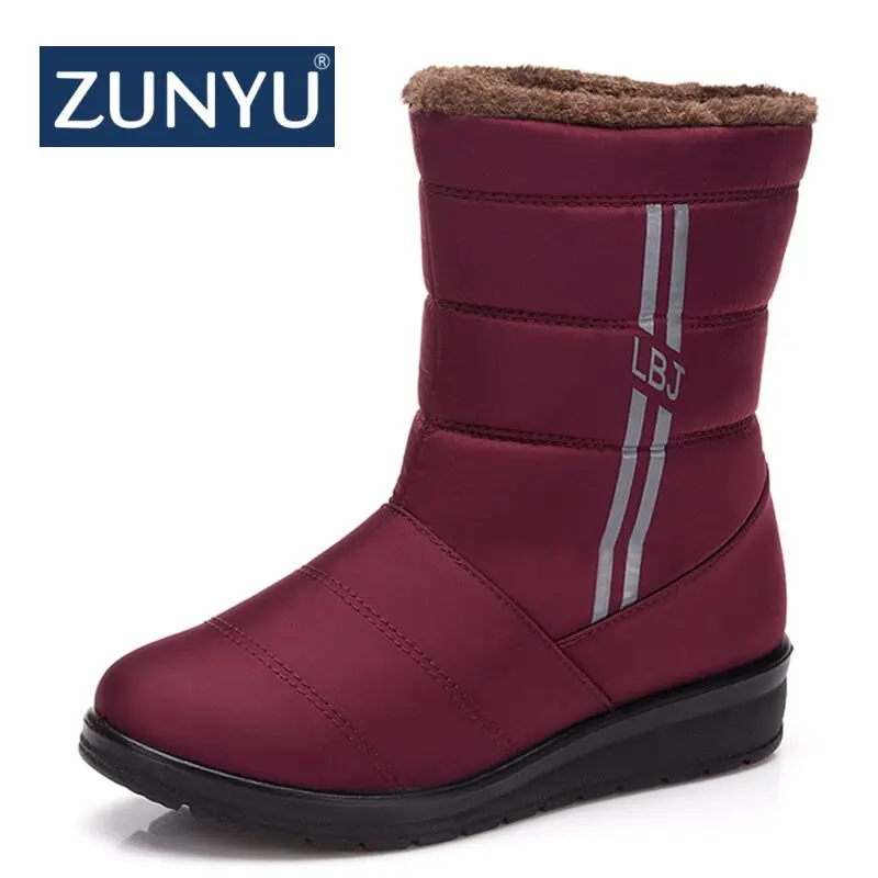 ZUNYU/женские зимние ботинки зимняя женская Повседневная Теплая обувь модная