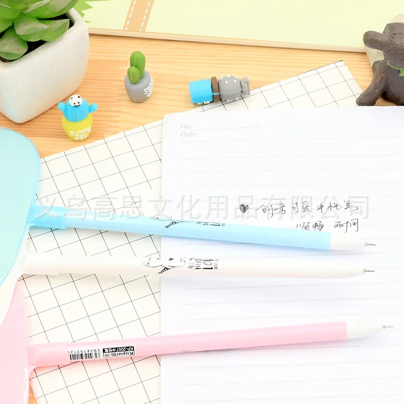 24 шт. креативная мультяшная цветная ручка Веер в виде кролика нейтральная черная