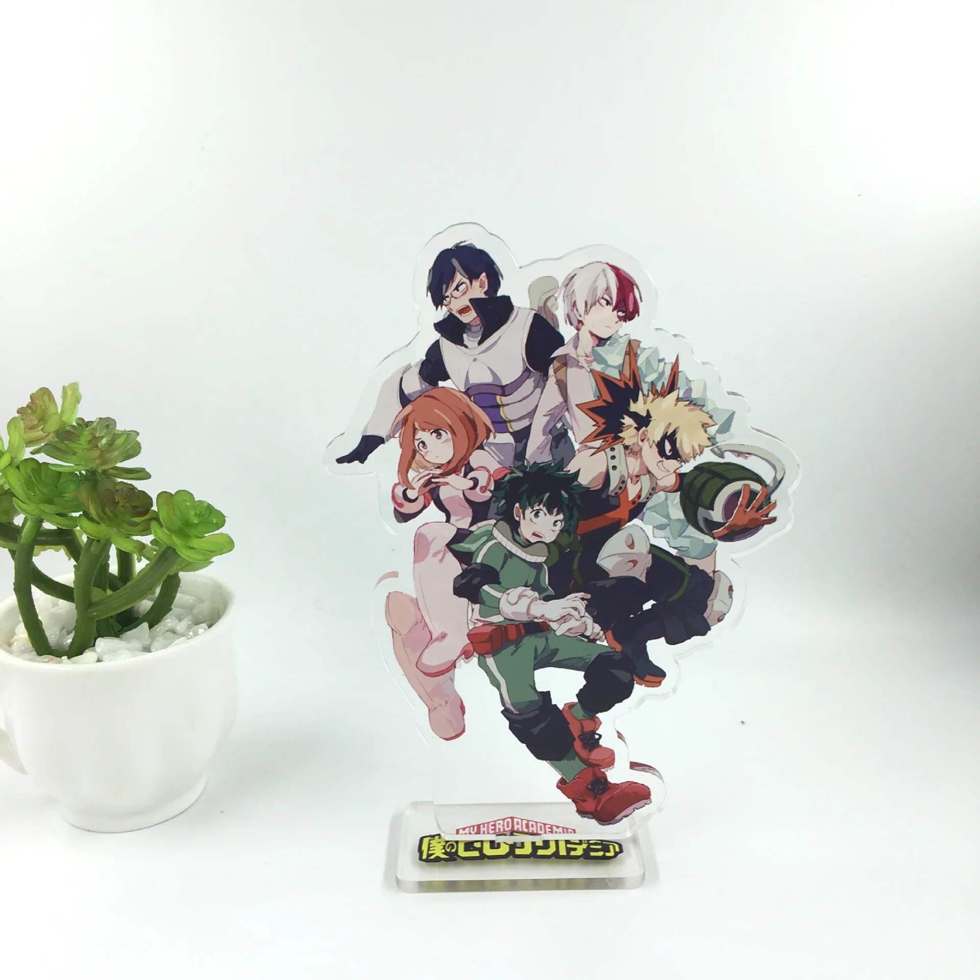 Фото Двухсторонний брелок для ключей My Hero Academia, 15 см, мультяшный Чиби, милый акриловый аниме, аксессуары для ключей брелок с фигурками из мультфил... №3