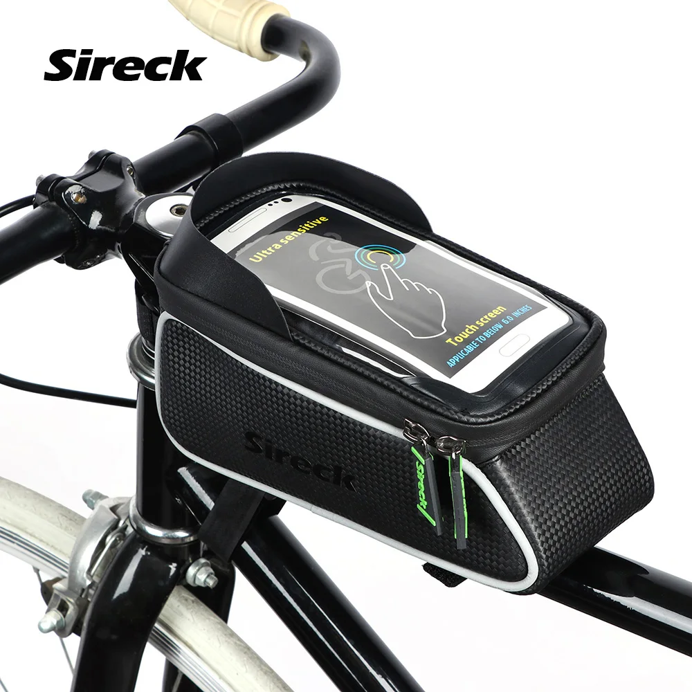Sireck Waterproof Cycling Bag Touchscreen Bicycle Front Frame 6.0 Inch Bike Phone Case Pannier Top Tube Accessories | Спорт и