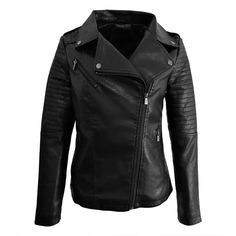 black 6xl-11xl размера плюс кожаная куртка женское черное пальто Мото куртка больше размера d Блейзер chaqueta mujer jaqueta de couro одежда зеленого цвета - Цвет: black