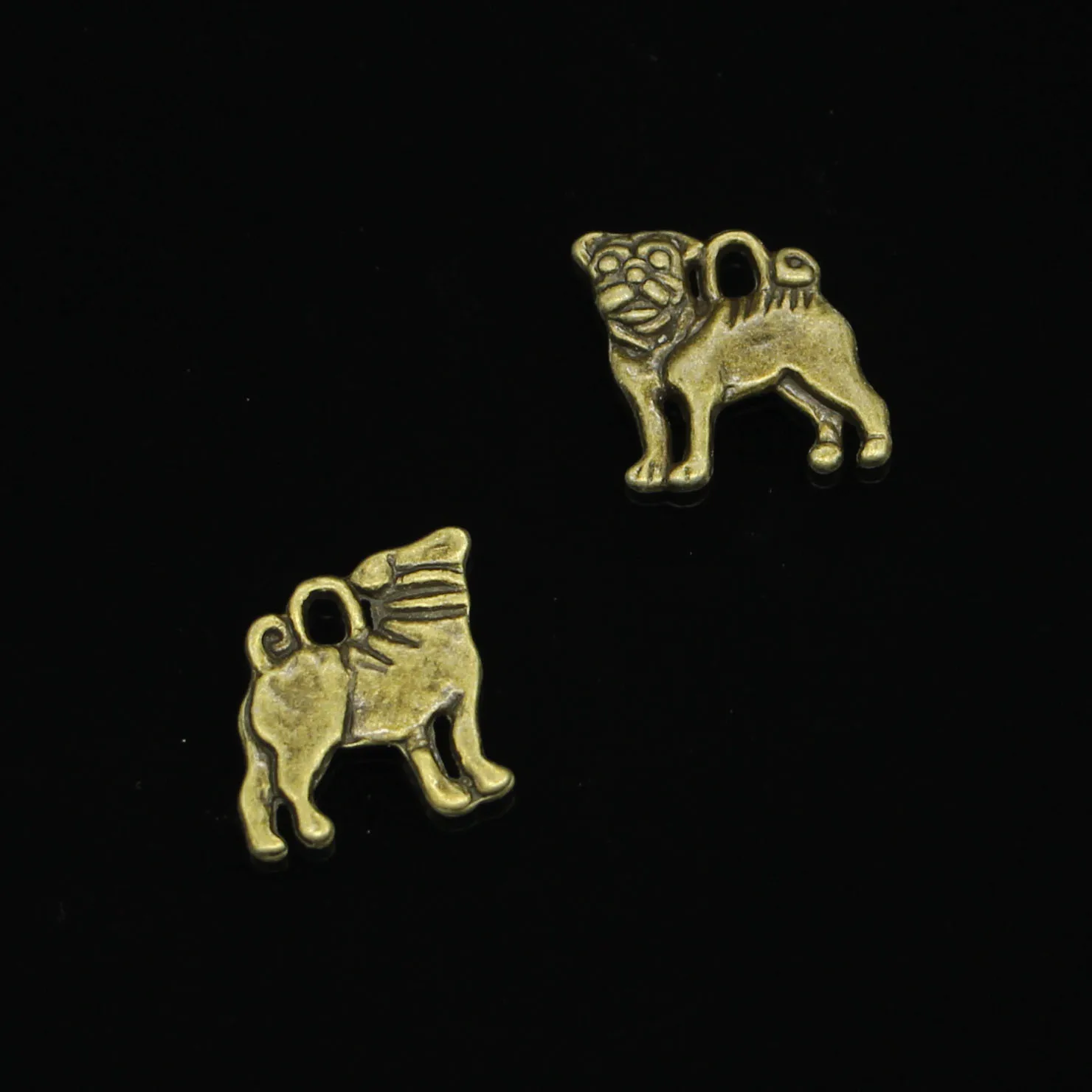 Подвески для собак с античным бронзовым покрытием 80 шт. ручной работы 16*15 мм |