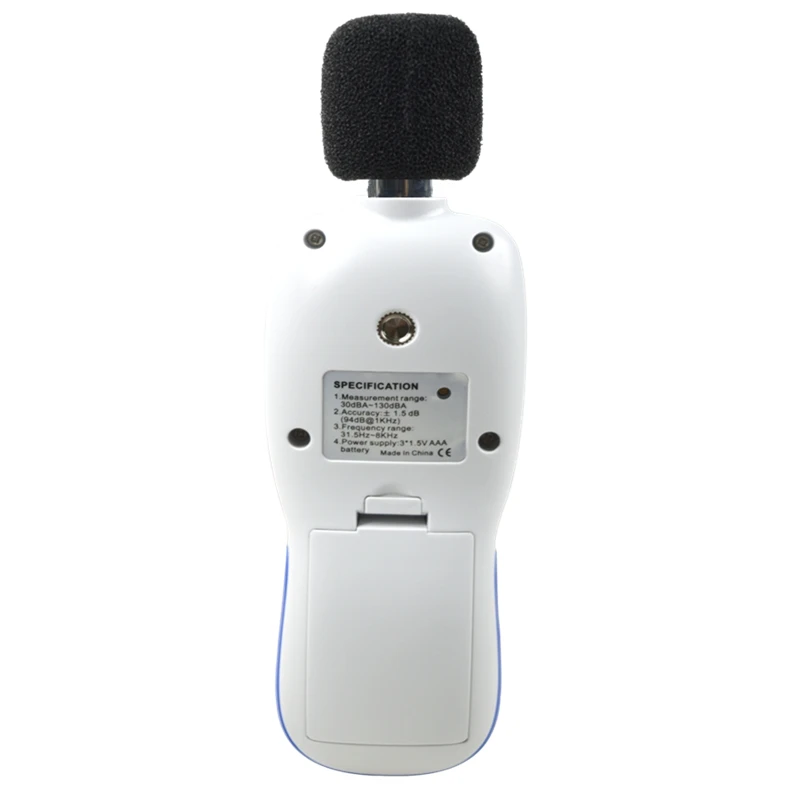 Портативный цифровой измеритель уровня звука 30 ~ 130 дБА Разрешение: 0 1 дБ ручной