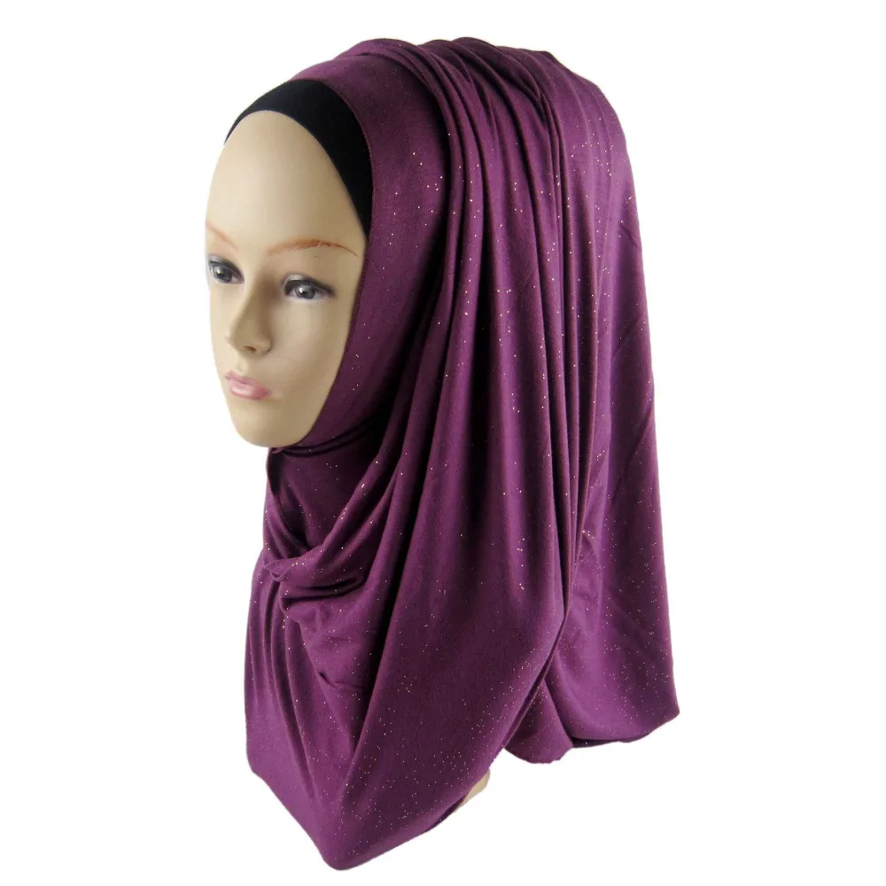 Один шт Новый Модный мусульманский свитер мерцающий Хиджаб Женский Блестящий