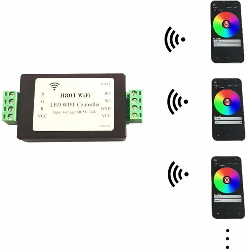 H801 WiFi RGBW светодиодный WIFI контроллер DC5-24V вход 4CH * 4A выход | Лампы и освещение