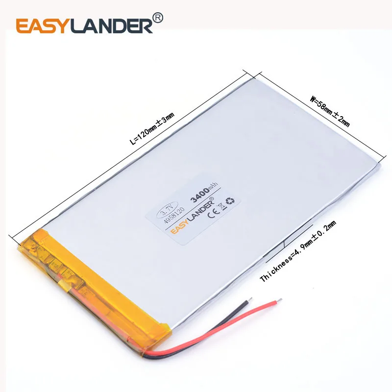 best battery brand wholesale PL4958120 3.7V 3400MA for tablet PC Hyundai A7HD Power mobile bank | Электроника