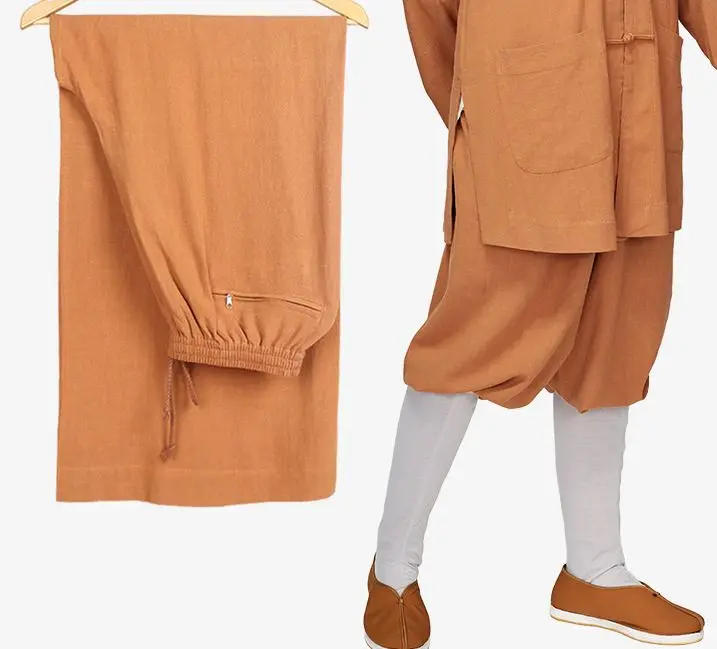 Унисекс 6 цветов синий/серый/кофейный/Красный хлопок и лен на лето весну zen шаолин