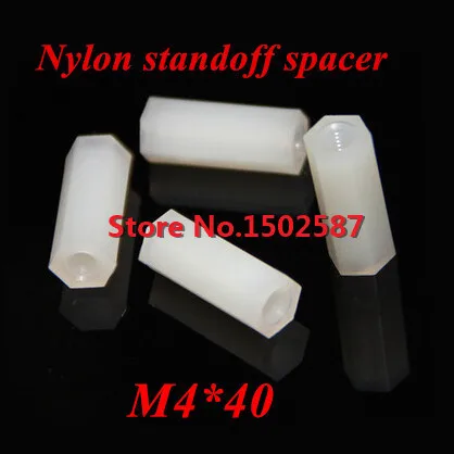 

50pcs/lot M4*40 White Nylon Hex Standoff Spacer M4 Female * M4 Female Length 40mm