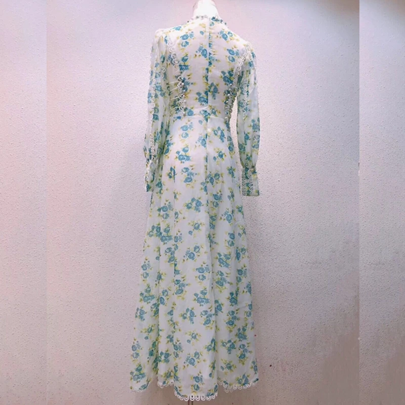 Новое поступление зеленое с белым цветком модное платье Длинные вечерние платья знаменитостей глубокий v-образный вырез сексуальные с длинным рукавом летние женские платья