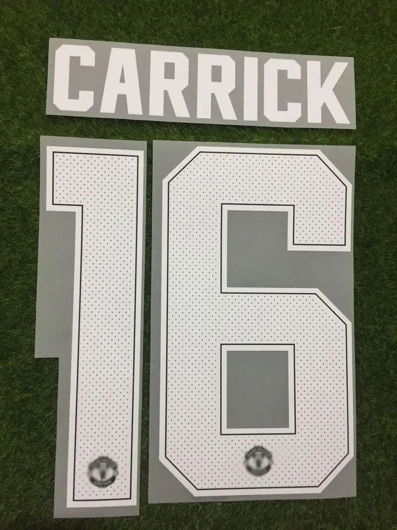 Rashford Nameset Pogba Carrick De Gea Mata Lukaku печать устойчивая стирка Флокирование - Цвет: Home CARRICK 16