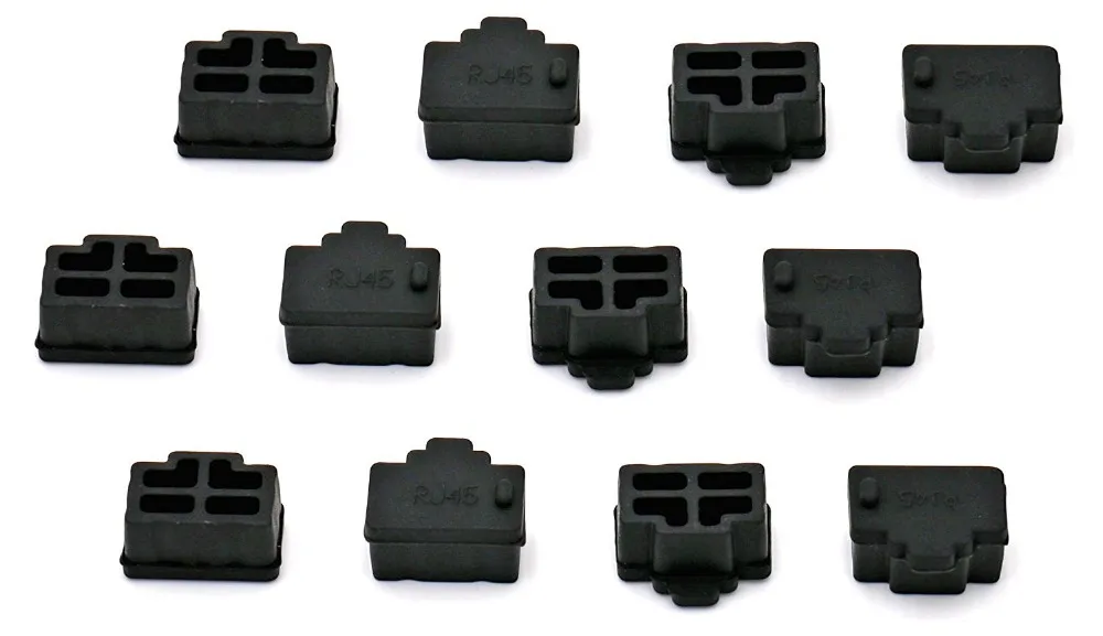 

100 Pcs Black Ethernet Hub Port RJ45 Anti Dust Cover Cap Protector Plug