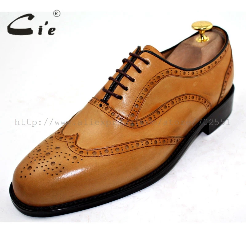 CIE круглый носок wingtips броги эксклюзивная ручной работы bespoke полная зернистая