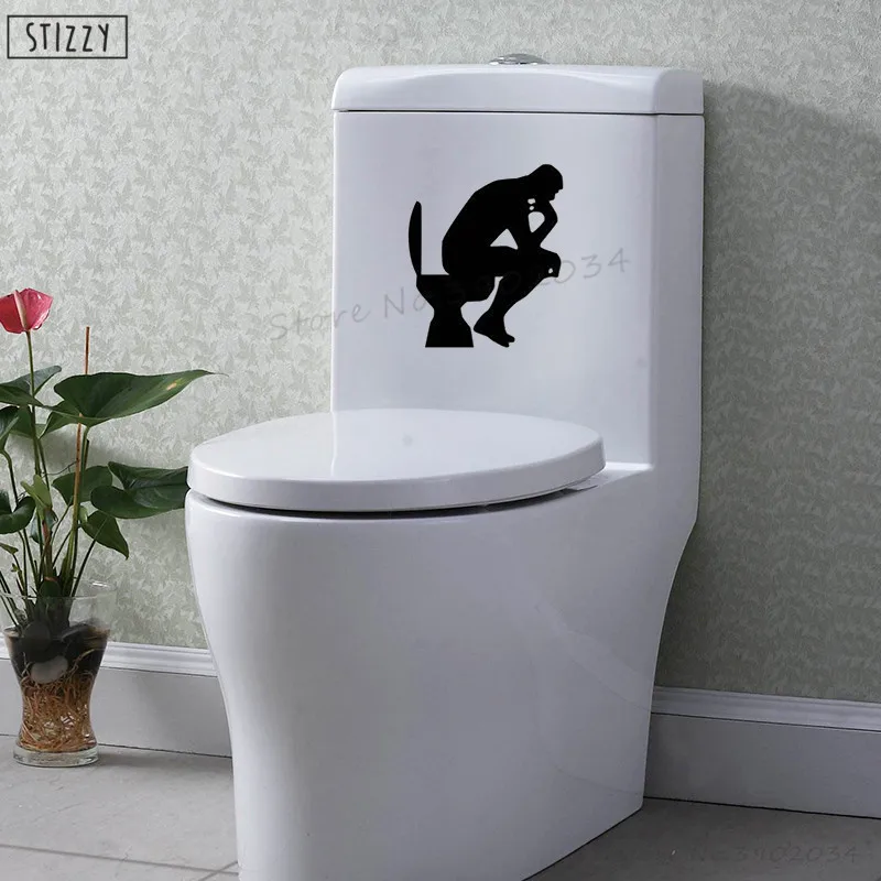 Настенная Наклейка stizzy The Thinker Toliet креативная домашняя посуда виниловые
