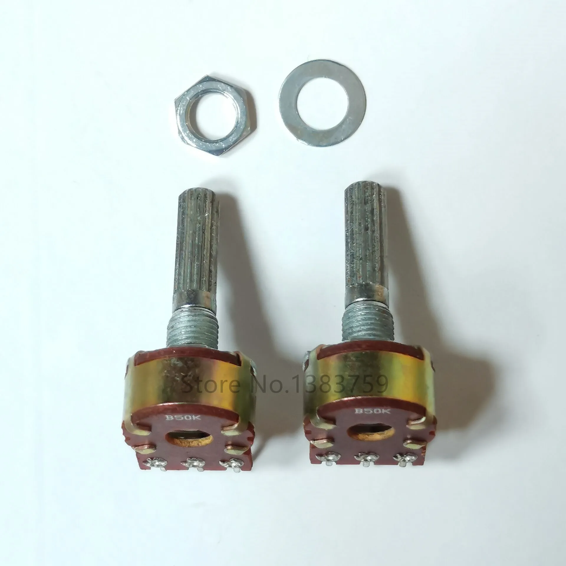 5pcs 16/148 type Stereo channel potentiometer B50K sawtooth shaft length 25MM | Обустройство дома