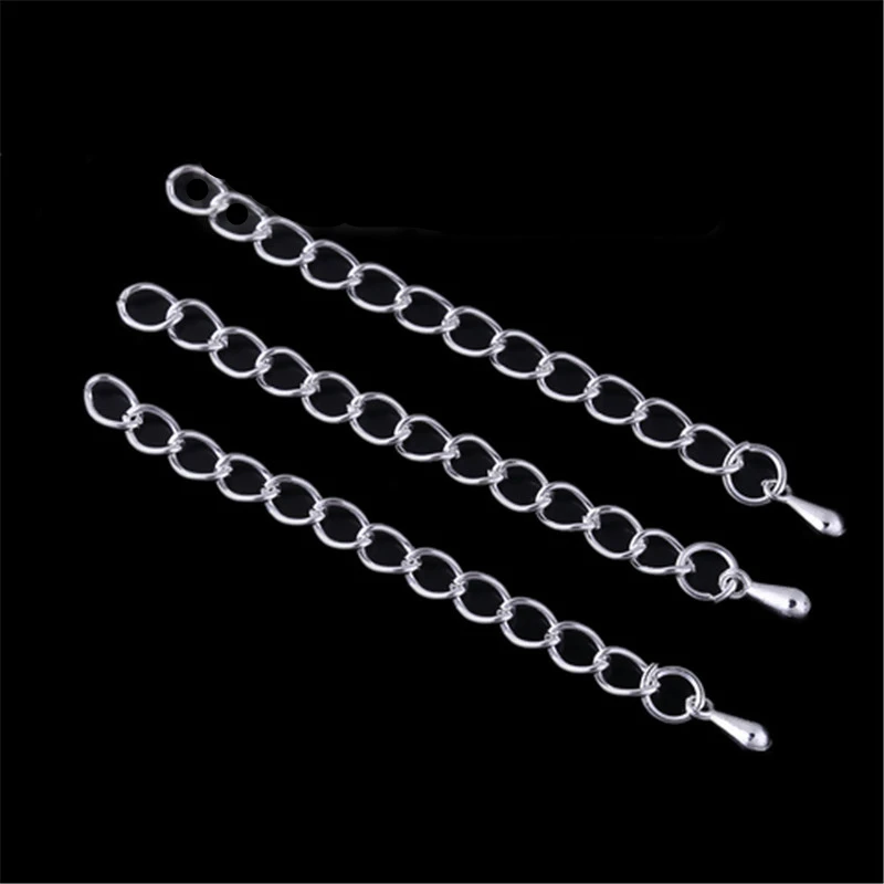 DoreenBeads сплав на железной основе удлинитель цепи для ювелирных изделий ожерелье браслет серебряный цвет капля 60 мм длина, полезная длина: 5 см, 10 шт