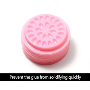 Держатель клея для накладных ресниц, Розовый Держатель клея для наращивания ресниц, стандартный пластиковый держатель для наращивания ресниц, 100 шт.