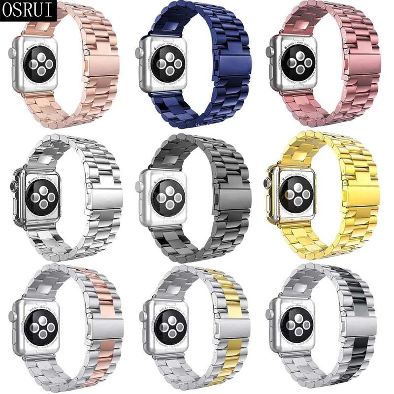 Ремешок для Apple watch Band 4 5 correa iwatch 42 мм 38 мм 3 2 44 мм 40 мм браслет из нержавеющей стали pulseira Apple watch 4 аксессуары