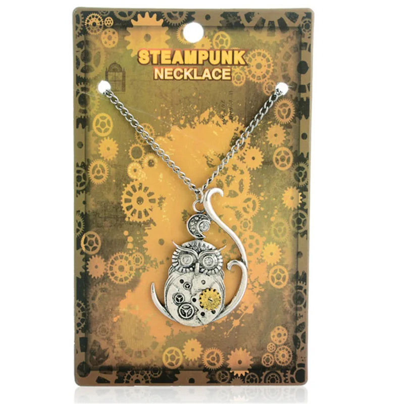Ожерелье женское из цинкового сплава с подвеской в виде совы и Луны|Ожерелья