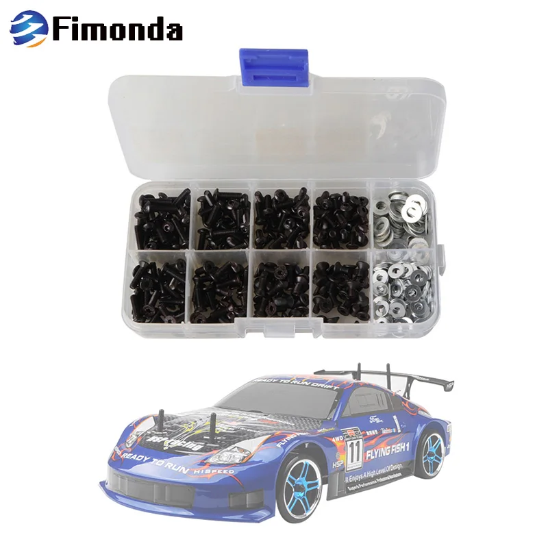 Набор винтов Fimonda 180 / 340 шт. набор HSP с шестигранным винтом шайба M3 M4 плоская