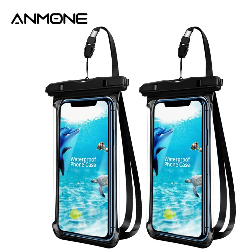 ANMONE Waterproof Smartphone Case Full View Underwater Pouch Transparent Dry Bags Swimming Diving Hiking Water Proof Covers