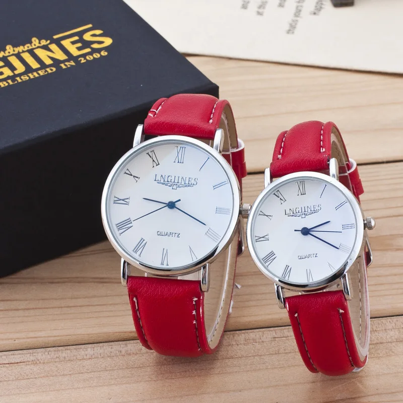 2 шт. модные парные часы популярные женские мужские повседневные кожаные