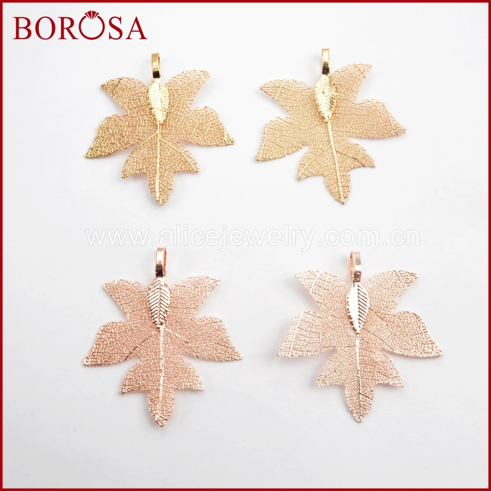 

BOROSA New 20PCS Titanium Maple Leaf Charm For Jewelry Making,Metal Charms for Earrings Jewelry for Wholesale WX929