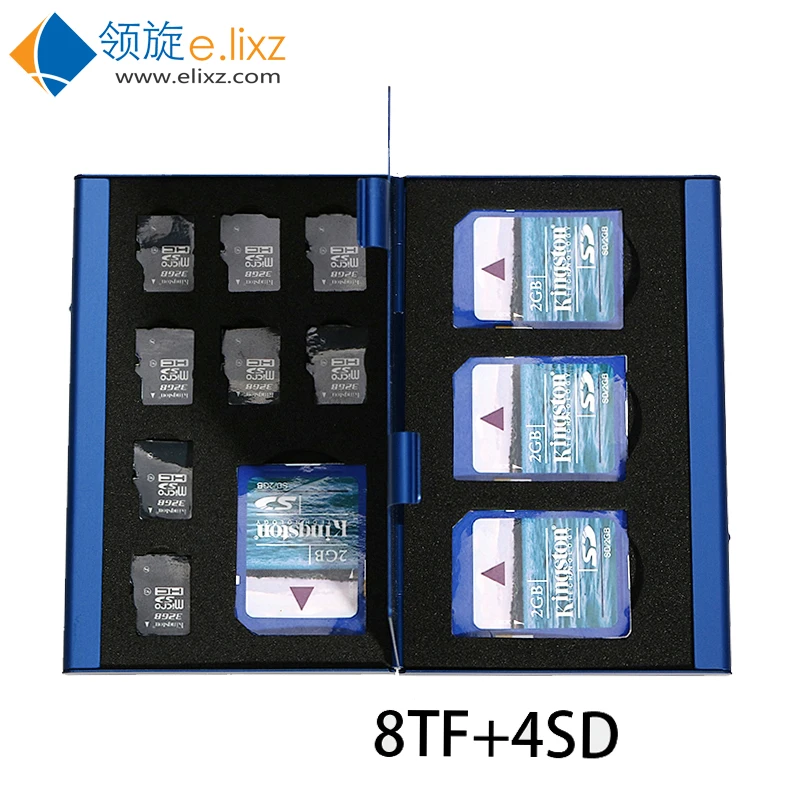 2017 серебряные красные синие 12 в 1 Алюминий коробка для хранения мешок Memory Card Case