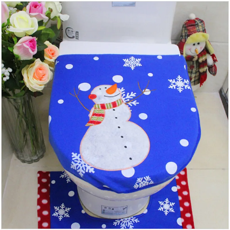 3 шт./компл. рождественские товары для ванной комнаты украшения синий снеговик