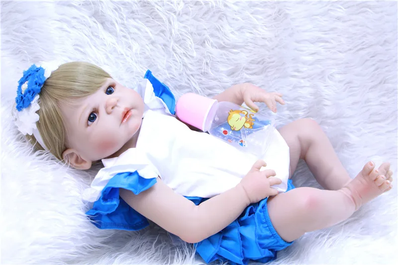 Силиконовая кукла Reborn Baby Реалистичная для новорожденных девочек 55 см подарок на