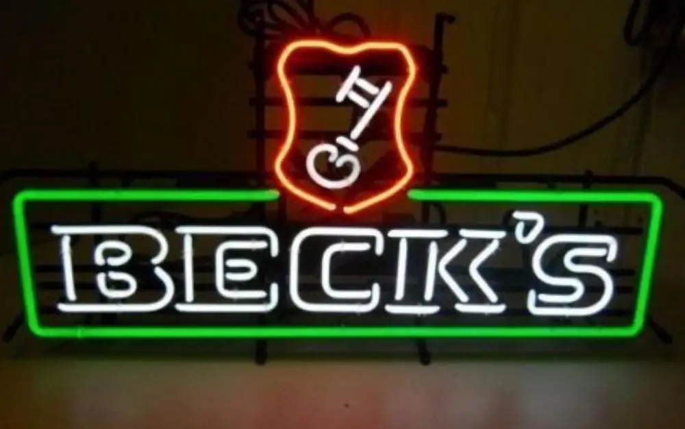 

Стеклянная неоновая светосветильник Вывеска на заказ Beck's Bier Key