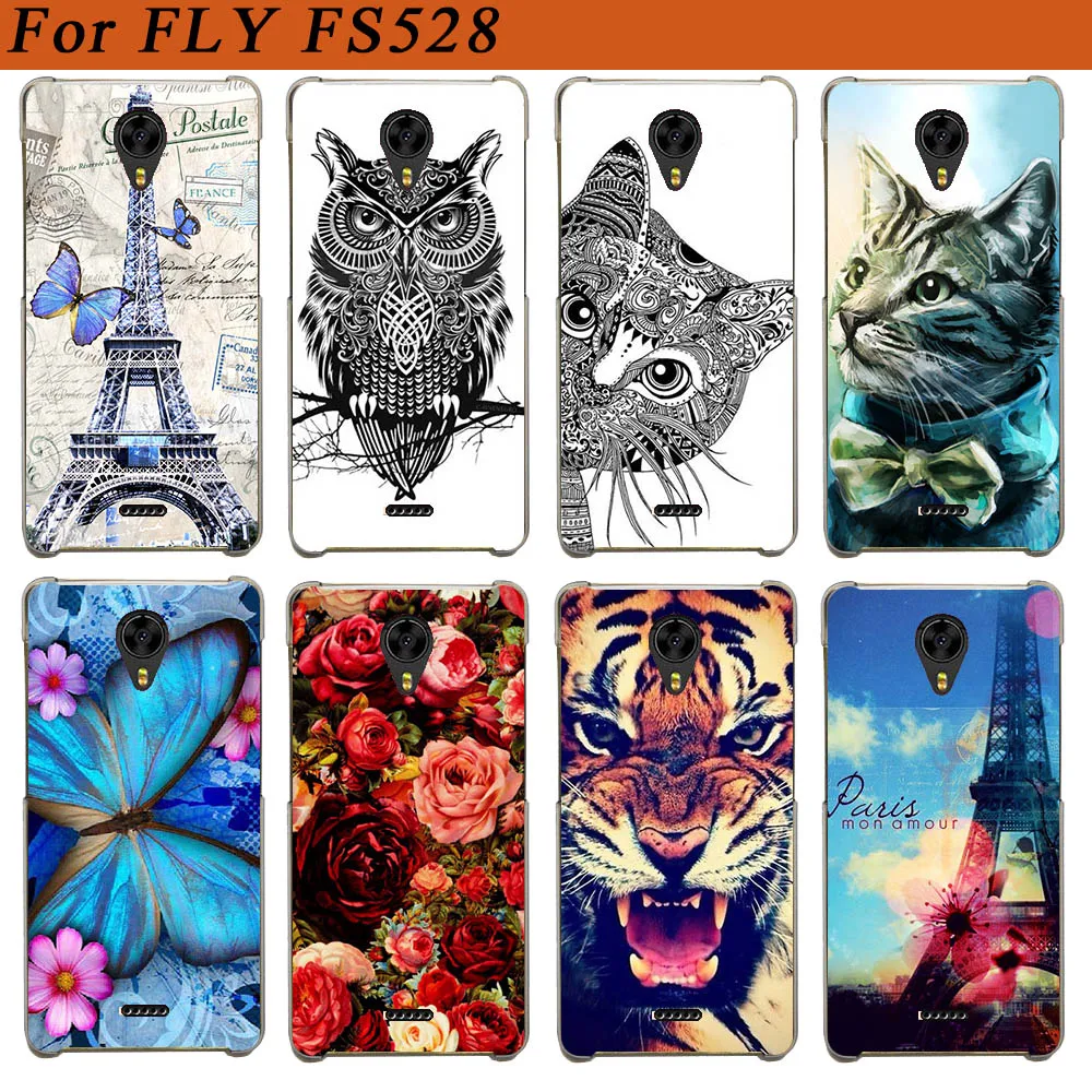 Чехол для Fly FS528 Memory Plus чехол с рисунком цветной тигр филин Роза мягкий из ТПУ Fs528