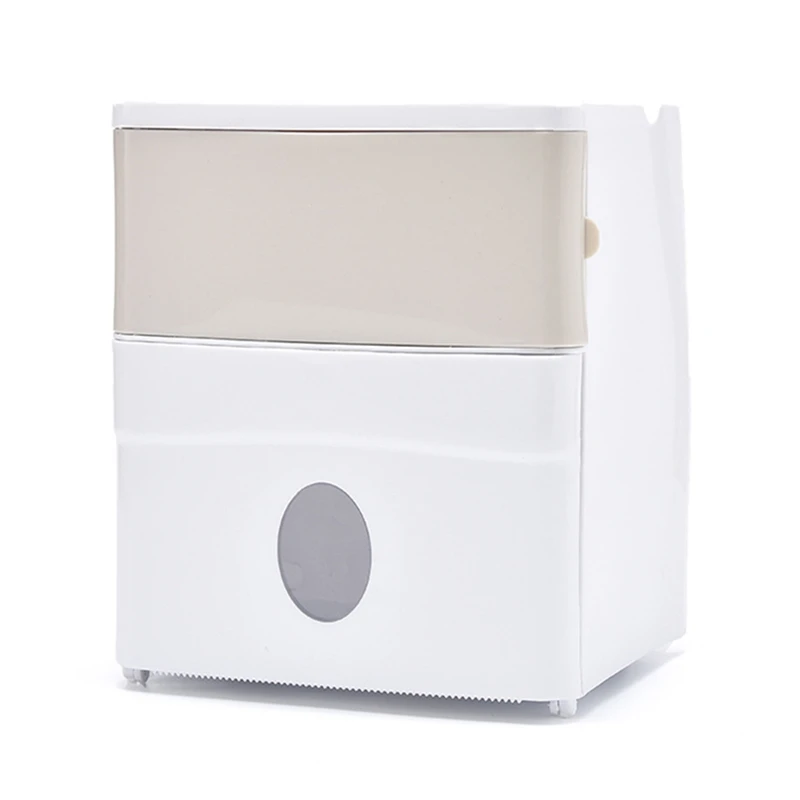 beige Bathroom Accessories Paper Holder Toilet Paper Storage Rack Waterproof Roll Paper Storage Box Wall Mounted Tissue Holder Box - Цвет: beige