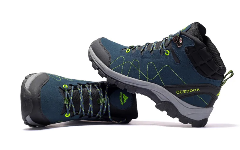 Sneakers Women Waterproof Leather Hiking Shoes Men Warm Velvet Female Outdoor Sport Shoes Trekking Mountain Climbing Suede Boots