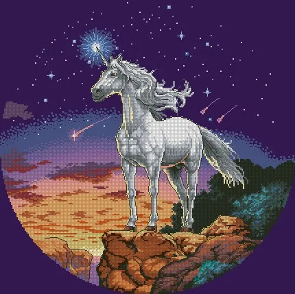 Золотая коллекция Счетный Набор для вышивки крестом Starlight Starshine Единорог в звездную ночь