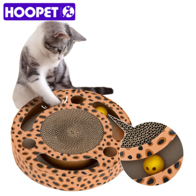 HOOPET домашних животных кошка игрушка округлые скребок диски с шариками когтеточки котенок Коврики
