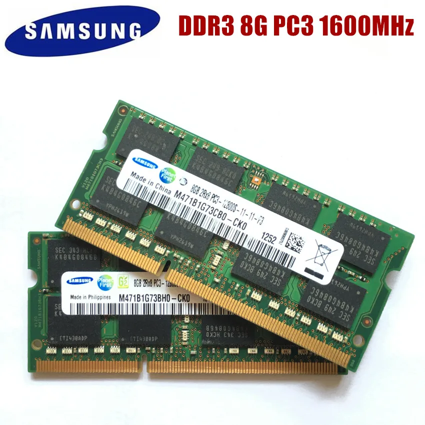 SAMSUNG 8G 2RX8 PC3 12800S DDR3 8 Гб 1600 МГц память для ноутбука модуль SODIMM RAM|Оперативная память|