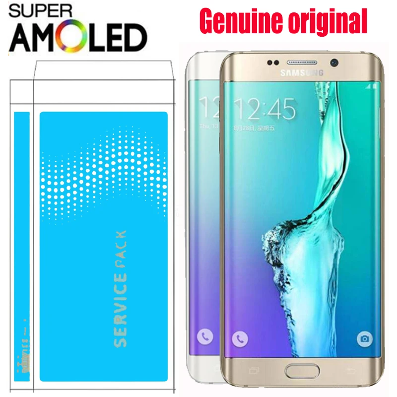 Супер AMOLED 5,7 ''lcd с рамкой для SAMSUNG Galaxy s6 edge plus дисплей G928 G928F кодирующий преобразователь сенсорного экрана в сборе