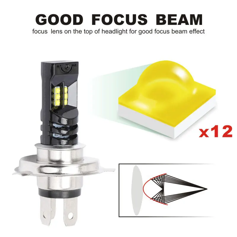 2 шт. H7 H4 H8 H11 9005 9006 HB3 HB4 светодиодный лампочка 12В 2525SMD Автомобильные