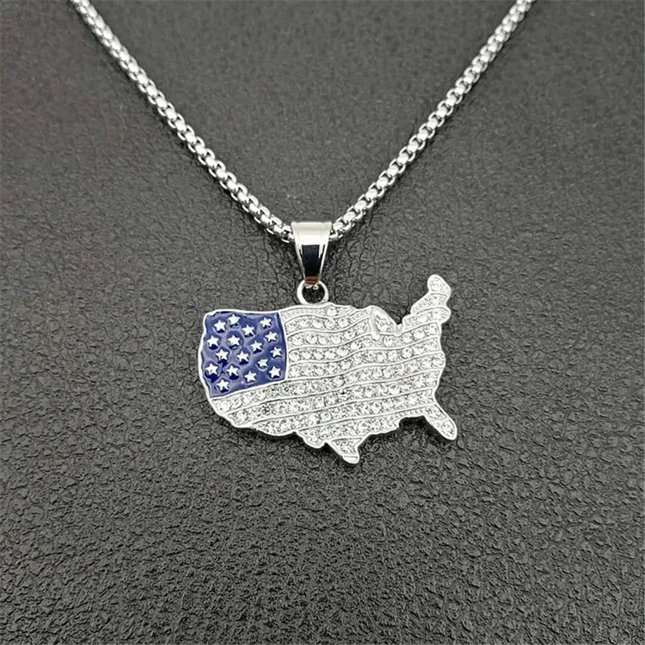 Ожерелье с подвеской в стиле хип хоп США патриот свобода звезда и полосы 4 июля