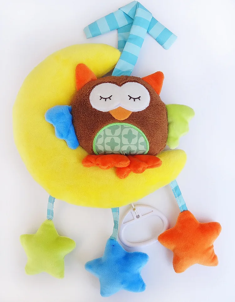 Baby Kids Plush Toys Fun Cartoon Animals Cloth Pull Bell Music Clockwork Bed Hanging Gift | Игрушки и хобби
