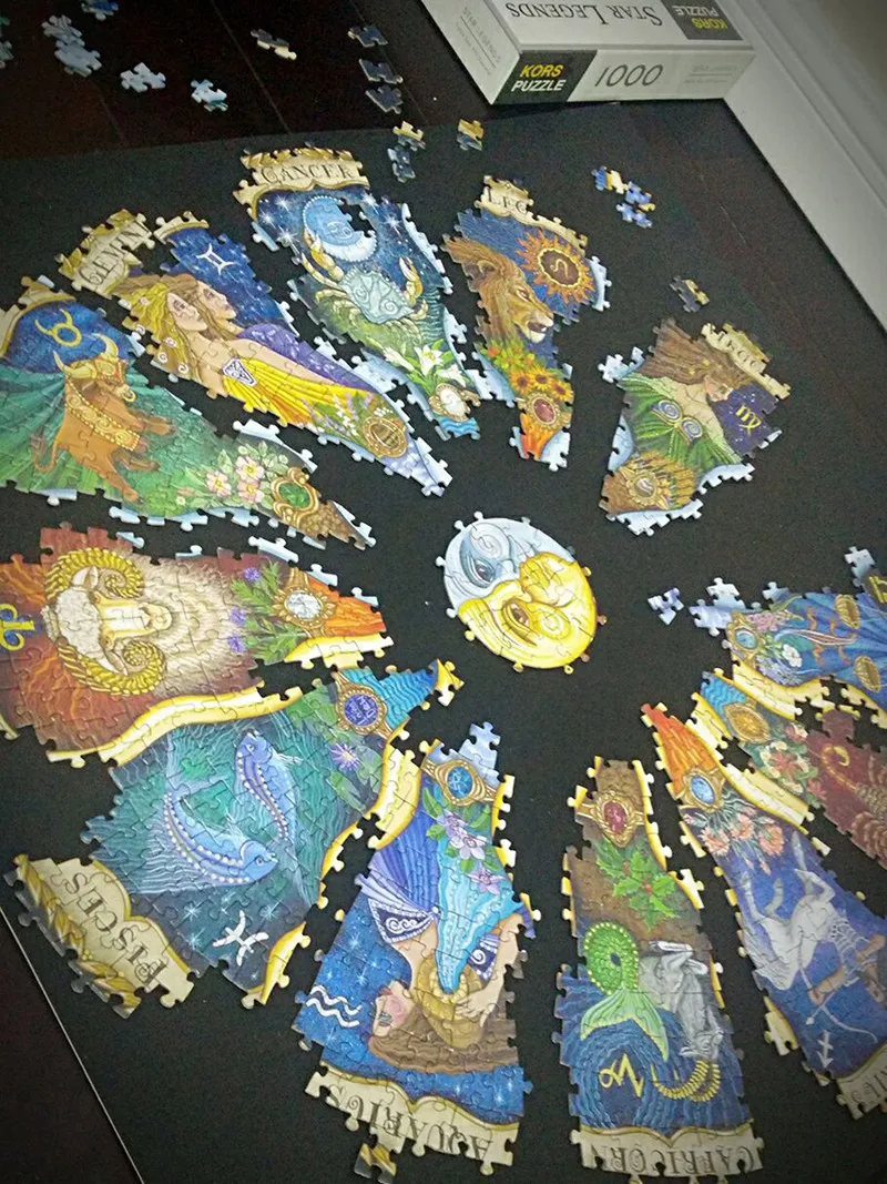 Free Shipping Raphael 1000PCS Zodiac Horoscope Puzzle Toys Fans Limited Collection DIY Constellation Jigsaw Puzzles Luxury Gift | Игрушки и