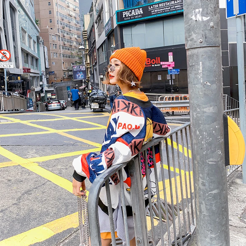 2019 весенние модные свободные куртки с буквенным принтом женские дизайнерские