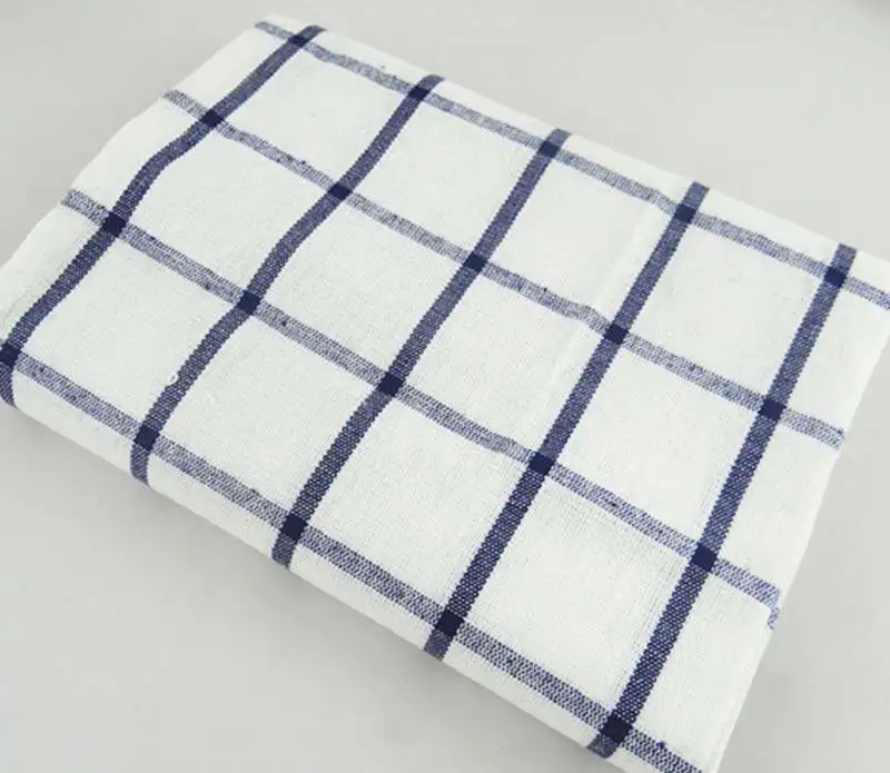 Checkered stripes 10 шт., высококачественное голубое белое Полосатое чайное полотенце в клетку, кухонное полотенце, салфетка хлопок 60 - Цвет: Checkered stripes