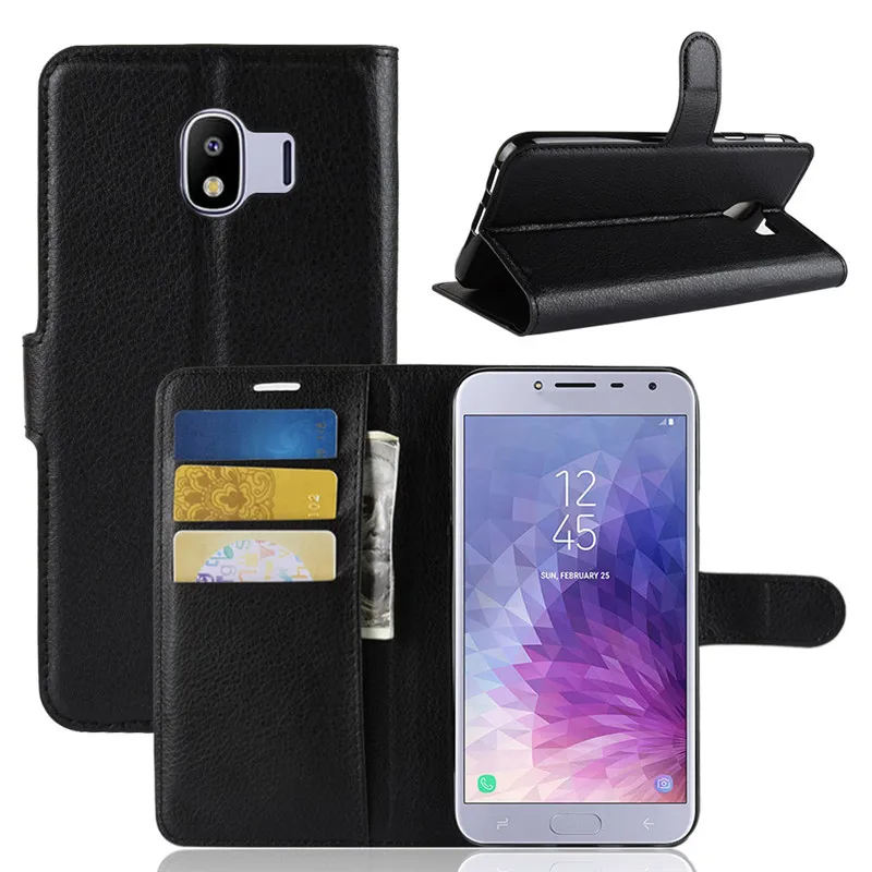 Кожаный чехол Micgita для samsung J4 флип телефона Galaxy 2018 личи кожи шаблон бумажник SM