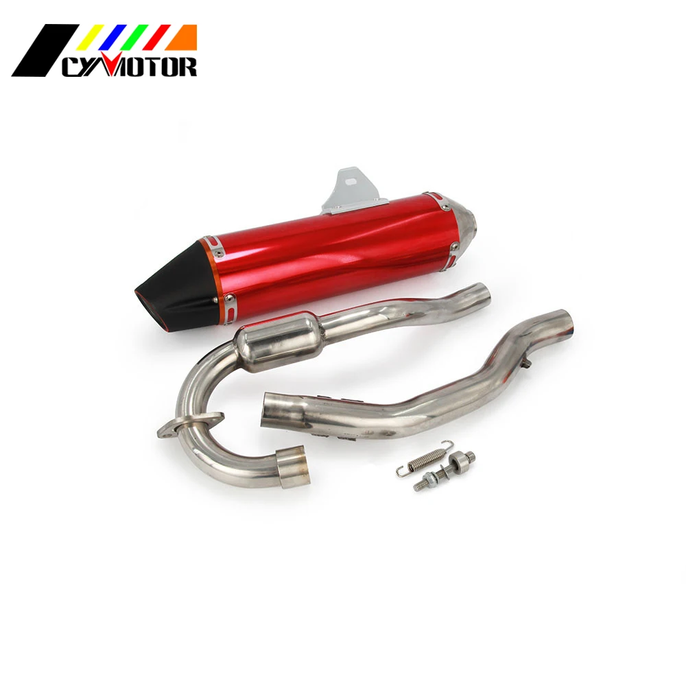 Красная алюминиевая выхлопная труба для мотоцикла скутера HONDA CRF150F CRF230F CRF 150F 230F 150